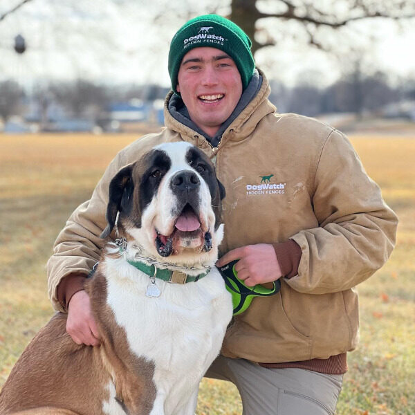 Jack Earl with Saint Bernard dog